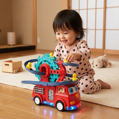 消防隊アヒルスライド付きおもちゃカー