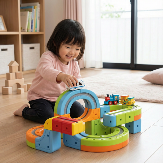 磁石式キューブレールコース 子供用おもちゃ
