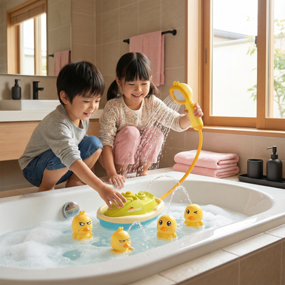 アヒルの噴水バスおもちゃ（シャワーヘッド付き）