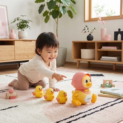 よちよち歩きのアヒル親子 子ども用おもちゃ