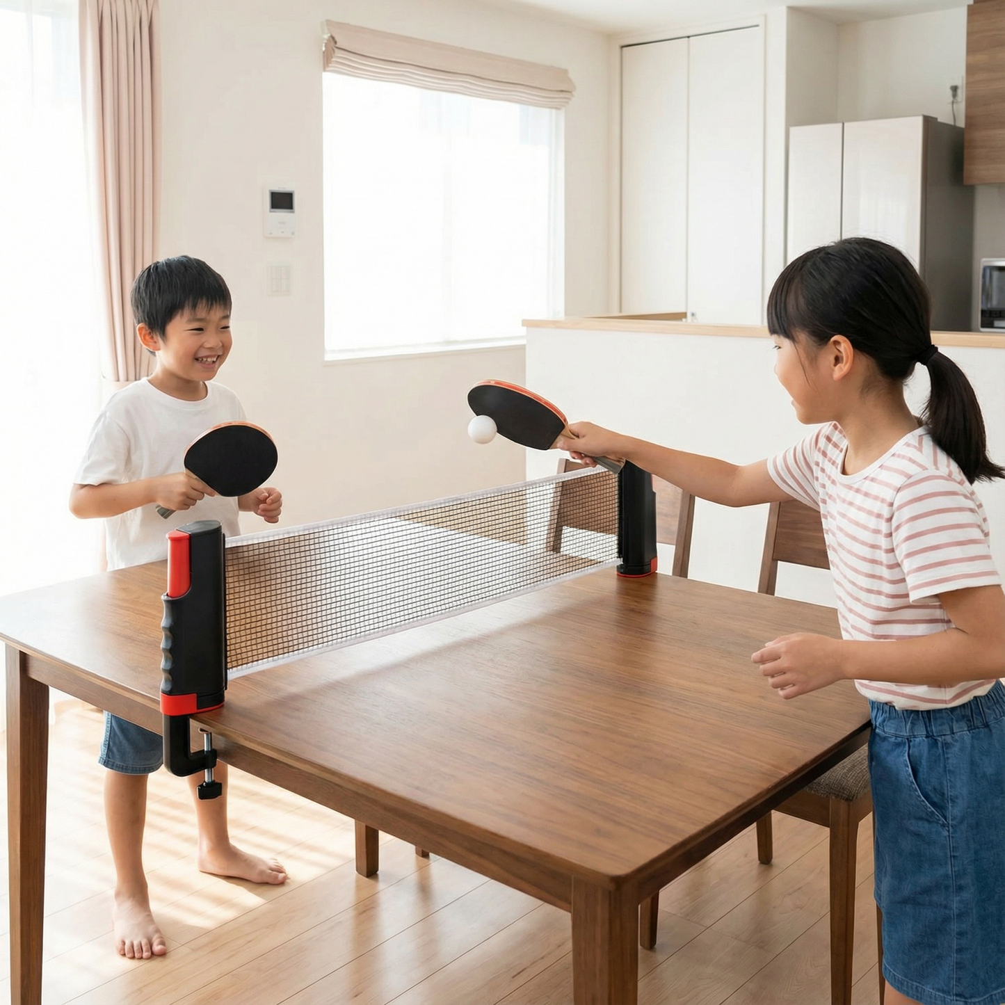 調節可能な卓球セット ― どんなテーブルにも対応！
