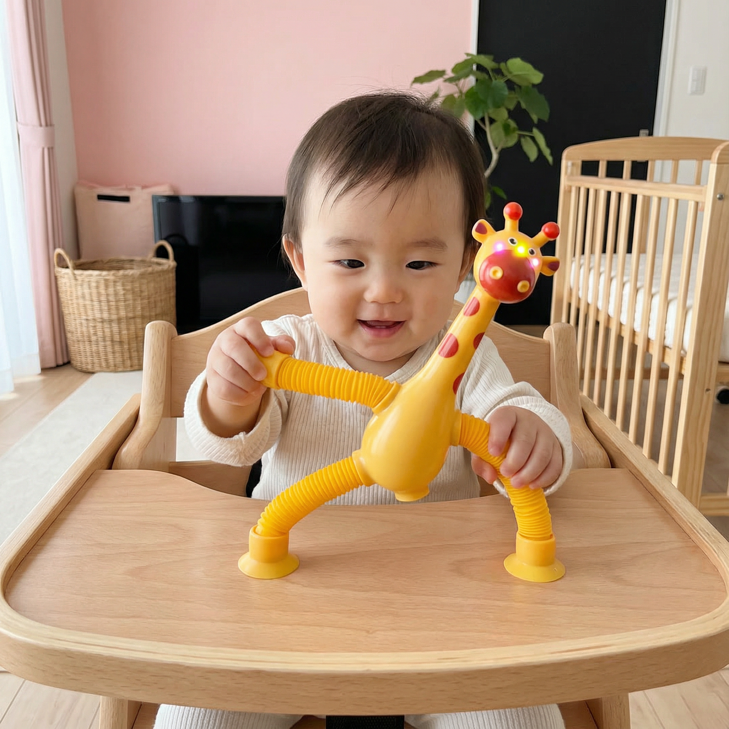 赤ちゃん用感覚吸盤キリンおもちゃ