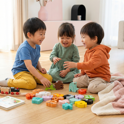 木製動物アルファベットパズル – A-Z 子ども用学習おもちゃ