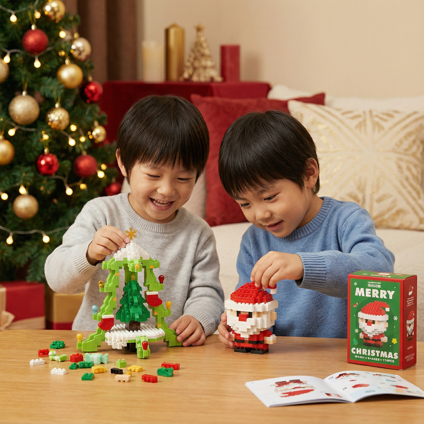 創造的なブロッククリスマスフィギュア - 家族みんなで楽しめる