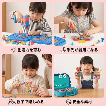 子供用のかわいい恐竜デザインの大工セット