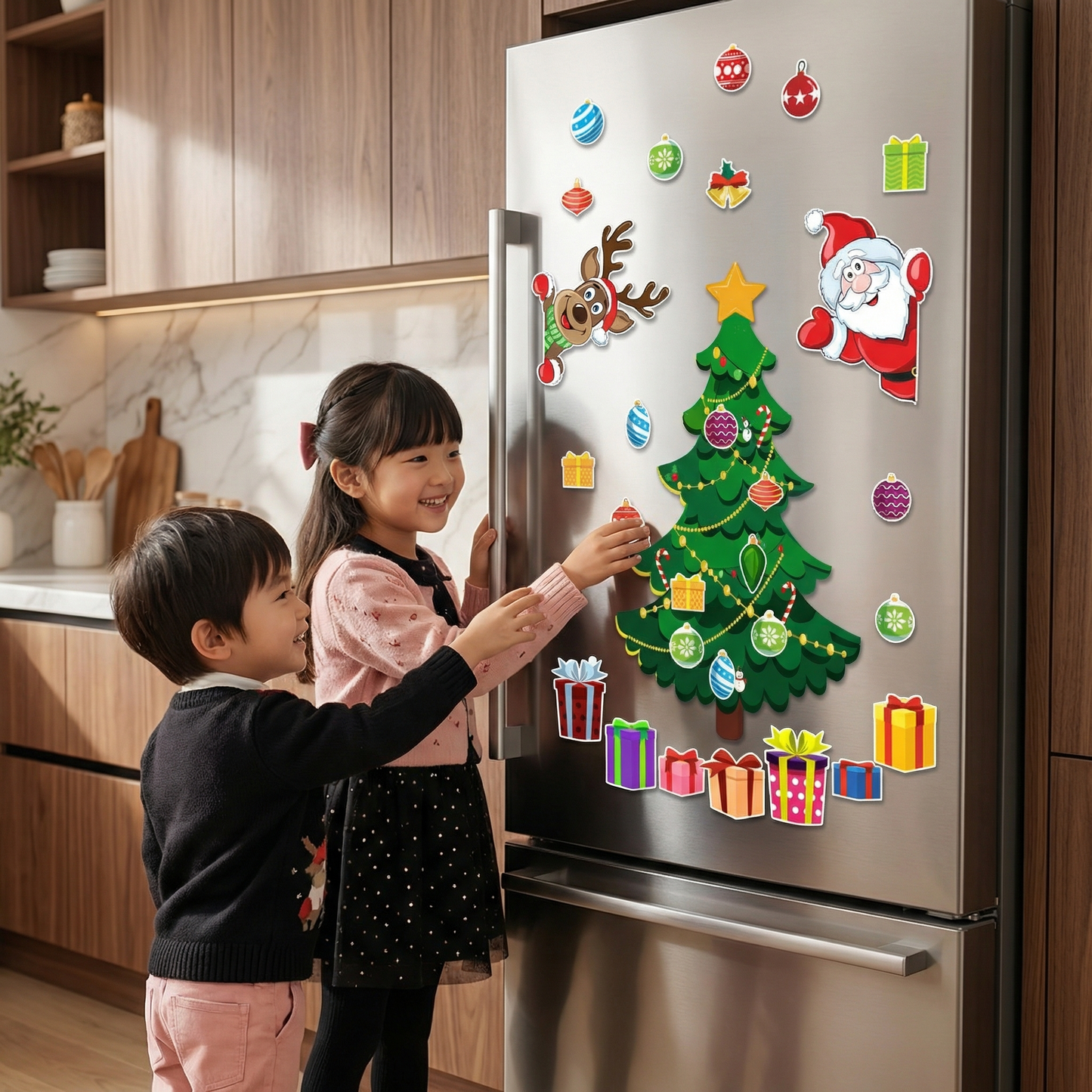 クリスマス・モンテッソーリ・マグネットシールセット（自分でデコレーション）