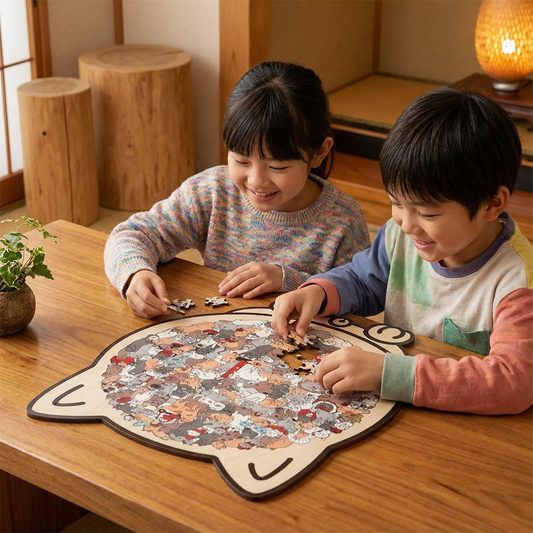 木製の猫のパズル