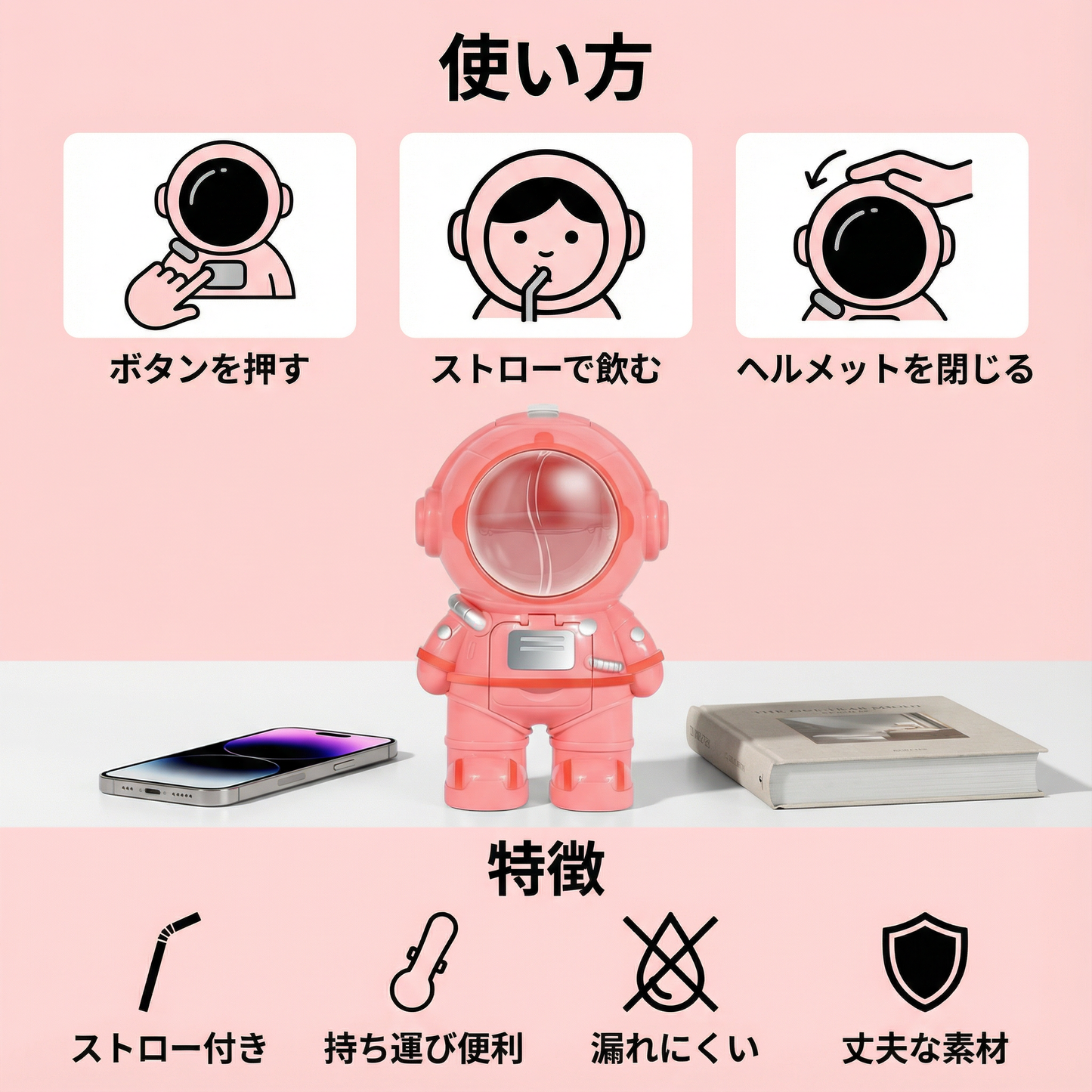 子供用宇宙飛行士ウォーターボトル