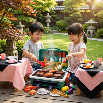 私の初めてのBBQグリル – 煙のエフェクトと色が変わる食べ物付き子供用キッチン